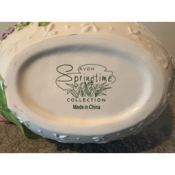 Avon Springtime Easter Ceramic Bowl/Basket In Box 2002  # 2851 - Picture 6 of 9